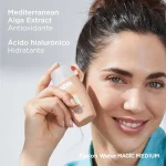 تست روی صورت ضدآفتاب فیوژن واتر مجیک مدیوم ایزدین