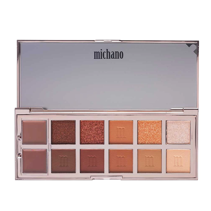 MICHANO Copper Glow Eyeshadow Palette خرید پالت سایه پودری 12 رنگ میچانو مدل Copper Glow