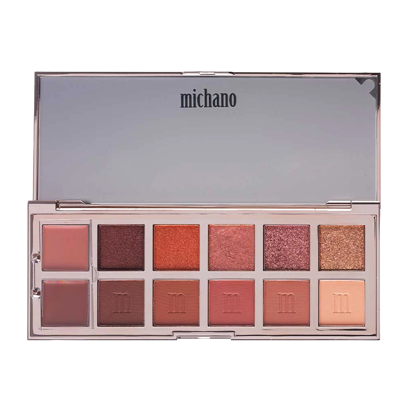 MICHANO Dusty Rose Eyeshadow Palette خرید پالت سایه پودری 12 رنگ میچانو مدل Dusty Rose
