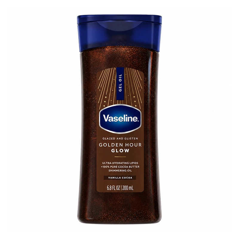 Vaseline Golden Hour Glow Bronze Body Shimmer Gel خرید روغن بدن شکلاتی شاین دار وازلین