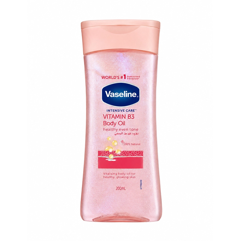 Vaseline Intensive Care Vitamin B3 Body Oil shimmer خرید روغن بدن شاین دار ویتامین B3 وازلین