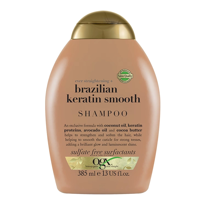 OGX Ever Straightening + Brazilian Keratin Therapy Shampoo خرید شامپو ضد وز او جی ایکس Brazilian Keratin
