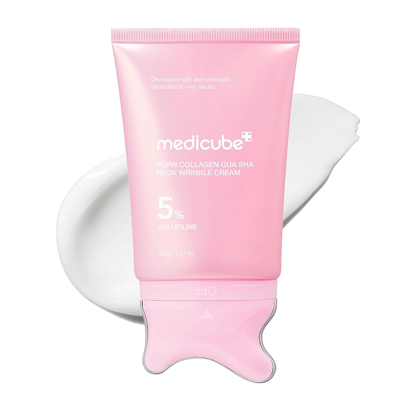 Medicube PDRN Collagen Gua Sha Neck Wrinkle Cream خرید کرم گردن مدی کیوب پی دی آر ان کلاژن
