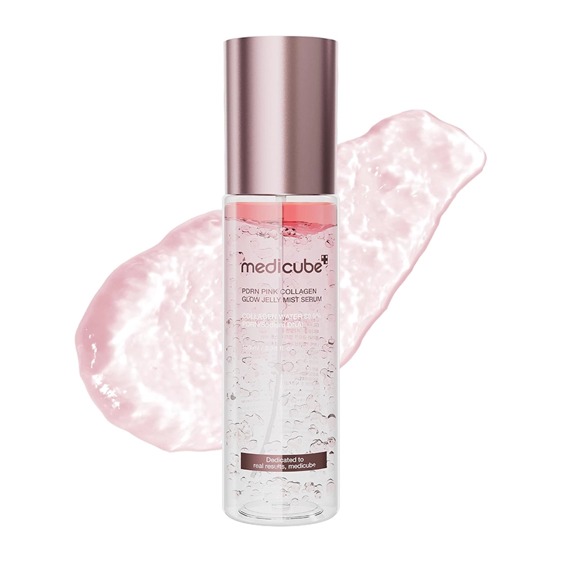 Medicube PDRN Pink Collagen Glow Jelly Mist Serum خرید سرم میست ژله ای مدی کیوب پی دی آر ان صورتی